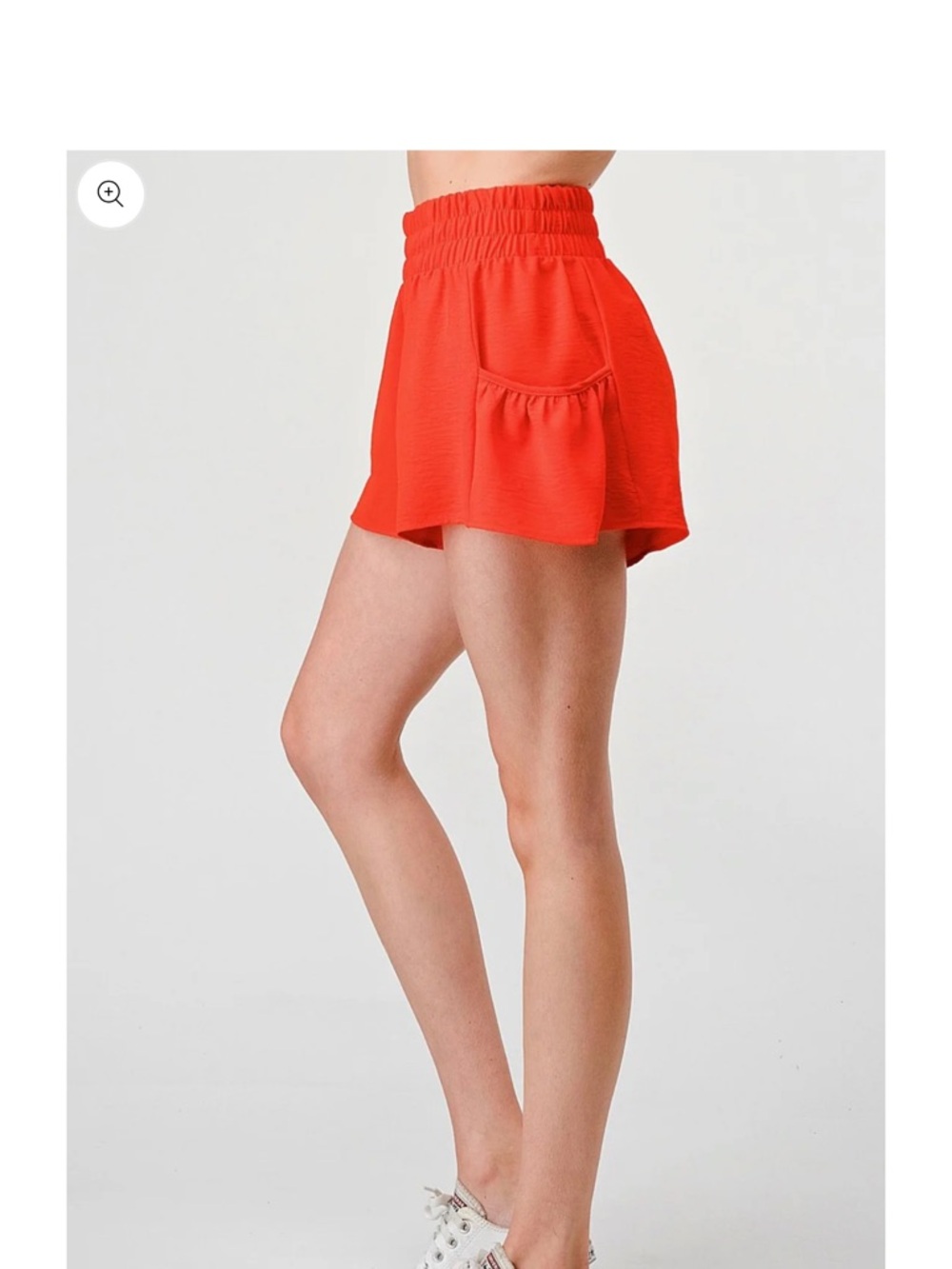 Women's Elastic Waist Orange Skort with Side Pocket NWOT